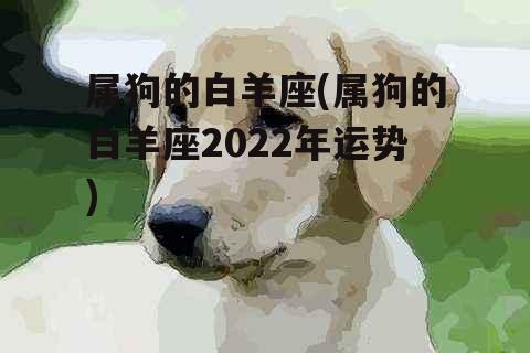 属狗的白羊座(属狗的白羊座2022年运势)