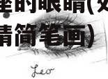 处女座的眼睛(处女座的眼睛简笔画)