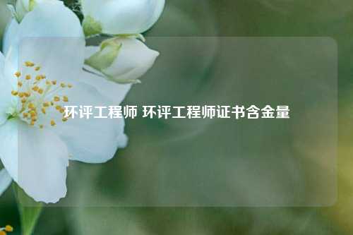 环评工程师 环评工程师证书含金量