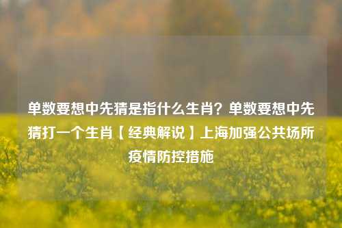 单数要想中先猜是指什么生肖？单数要想中先猜打一个生肖【经典解说】上海加强公共场所疫情防控措施